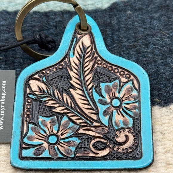 Myra Bag “Twlight’s First Bloom”  Tooled Leather  Key Chain  S-9814 NWT - Picture 2 of 12